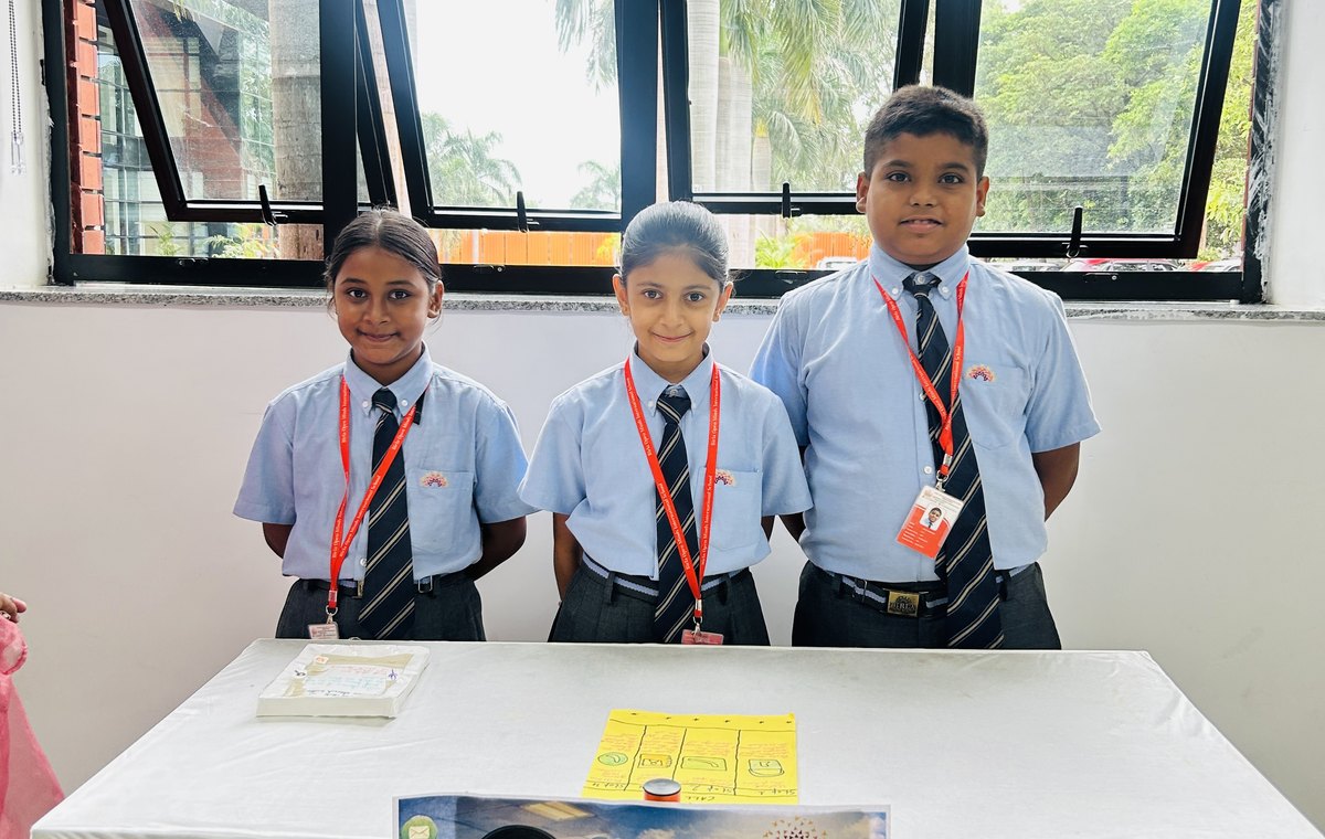 The help desk, set up and waiting at Birla Open Minds International School, Bhopal