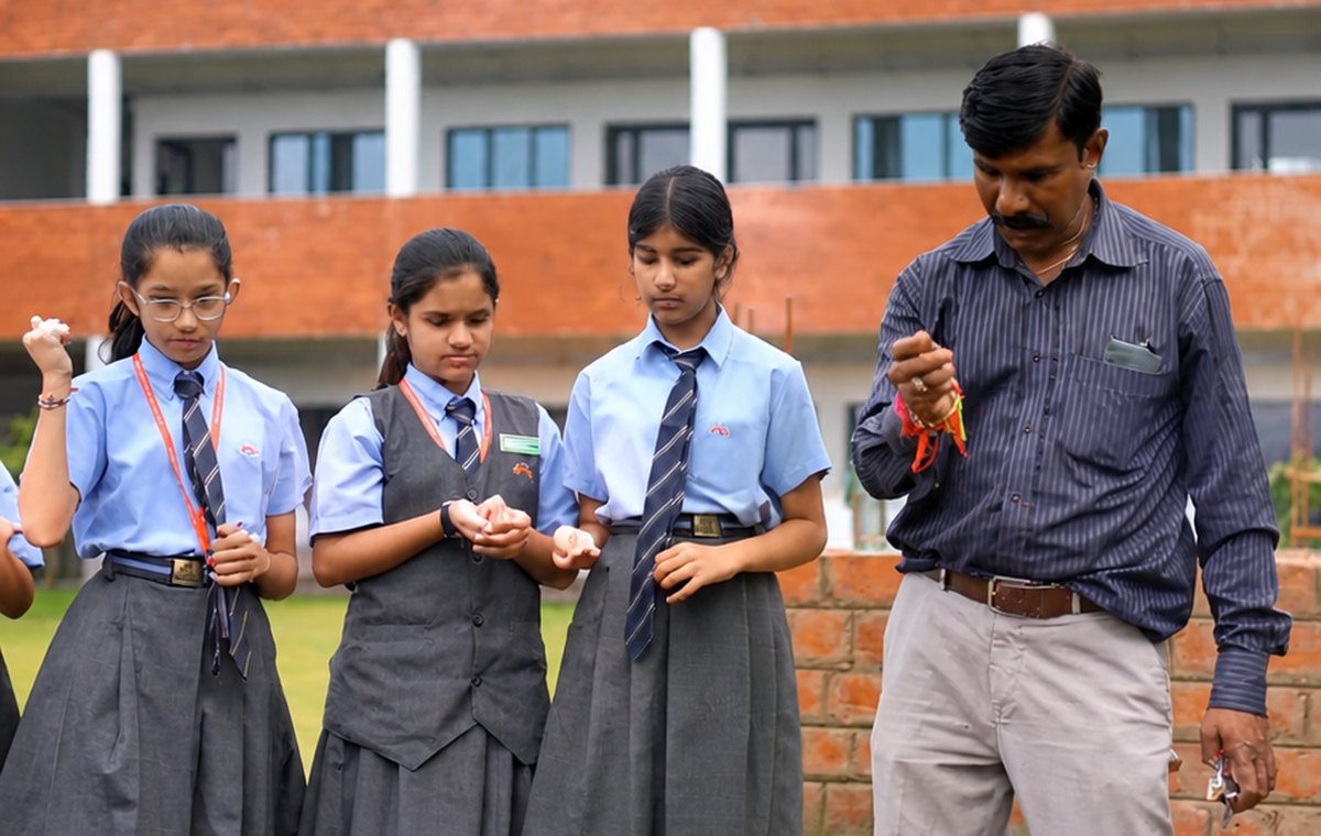 On the school grounds at Birla Open Minds International School, Bhopal
