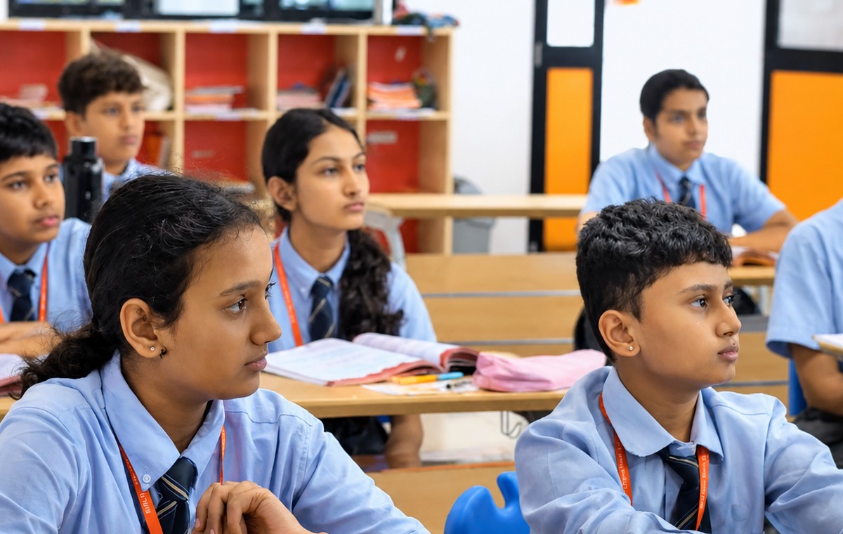 Working through it, with the textbook open and not the only thing open at Birla Open Minds International School, Bhopal