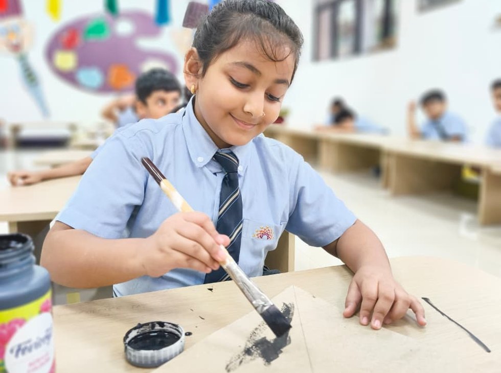 Visual Arts, mid-stroke and in no hurry at Birla Open Minds International School, Bhopal